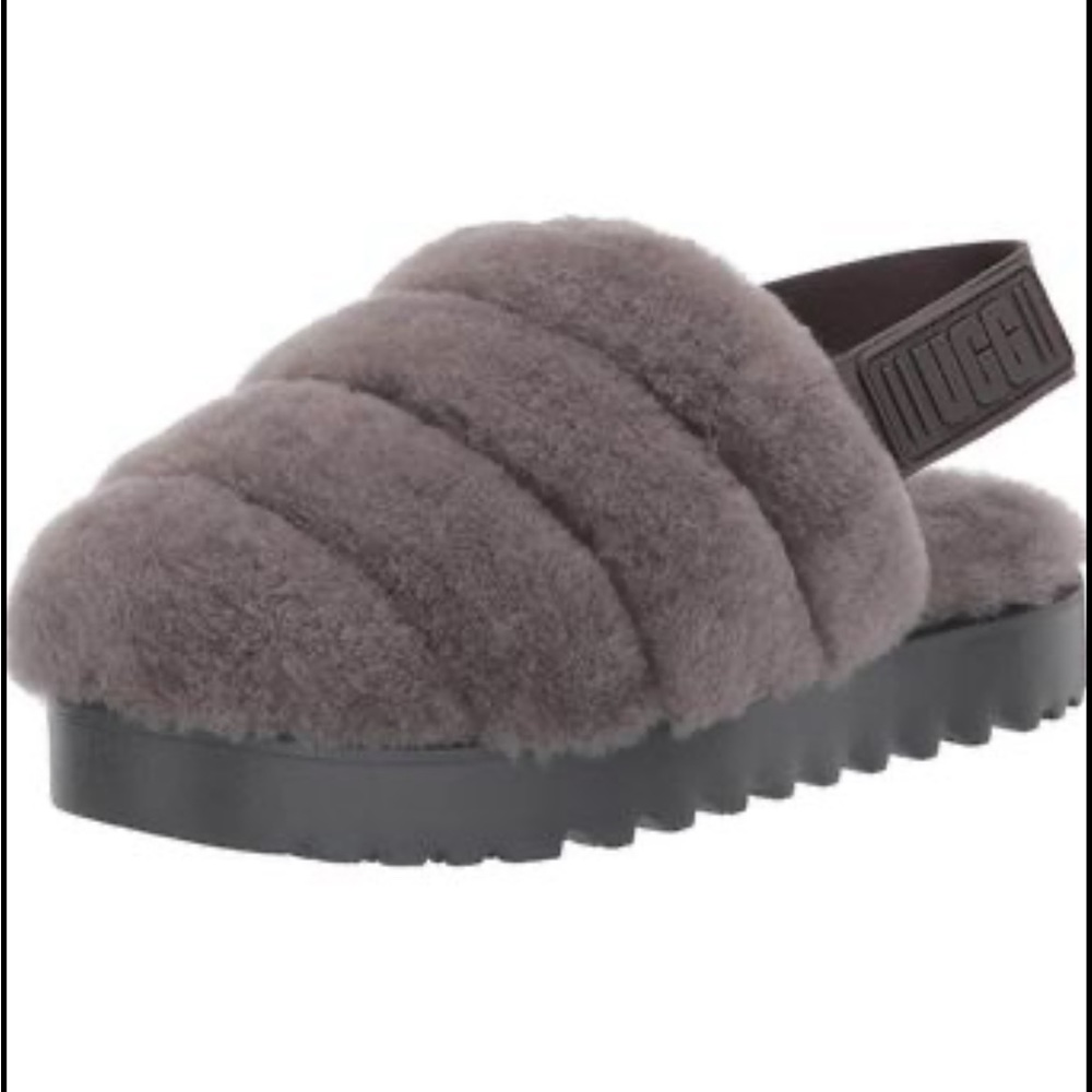 Gray / Black Ugg Sling Slippers
